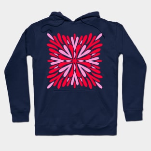 Modern Symmetry Petals - Pink and Red Hoodie